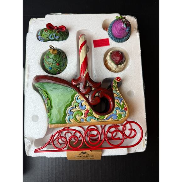 Jim Shore Jingle All the Way Winter Sleigh w/ ornament Set Heartwood Creek w/BOX - Picture 12 of 16